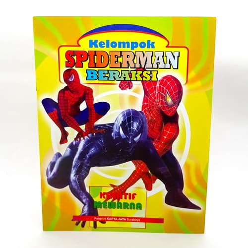  Buku  Kreatif  Mewarna Gambar  Spiderman Beraksi Pusaka Dunia
