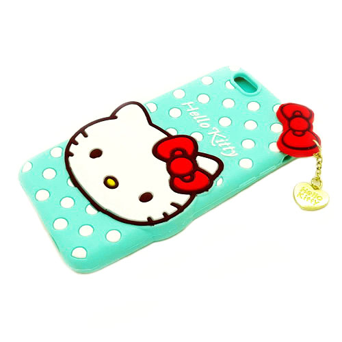 Silicone Case Hello  Kitty  Hijau  Muda For iPhone 6 Pusaka 