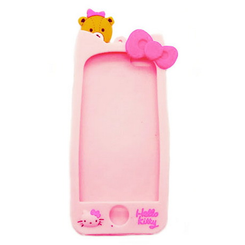 Silicone Case iPhone 6 Hello Kitty Tali Pink - Pusaka Dunia